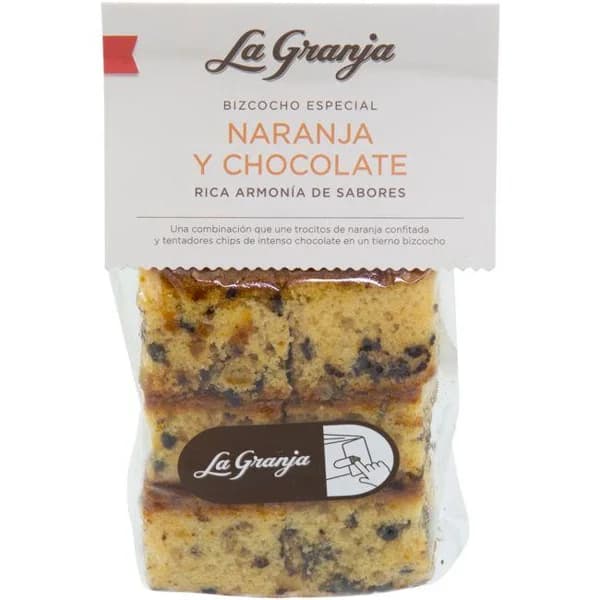 Bizcocho de naranja-chocolate LA GRANJA, paquete 350 g - 1 ud - Imagen del producto en Findit