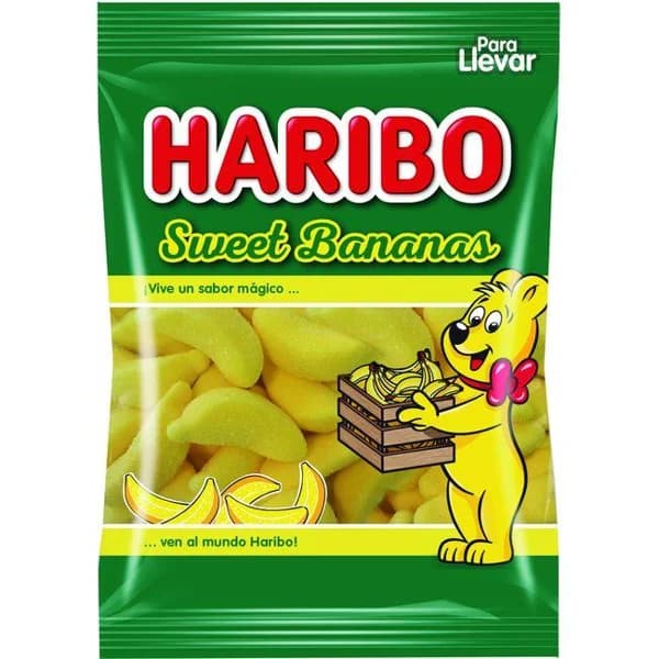 Plátanos dulces HARIBO, bolsa 90 g - 0.09 kg - Imagen del producto en Findit