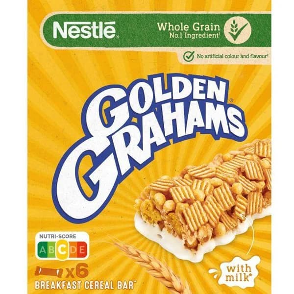 Barrita de cereal Golden Grahams NESTLÉ, 6 uds., caja 150 g - 0.15 kg - Imagen del producto en Findit