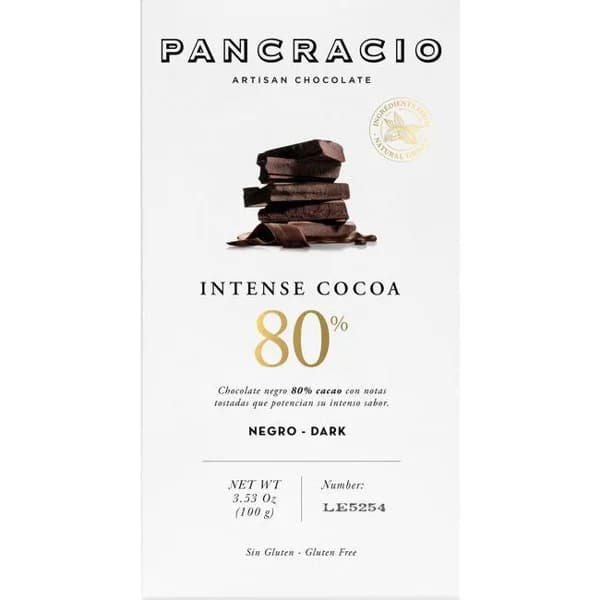 Chocolate negro 80% PANCRACIO, tableta 100 g - 0.1 kg - Imagen del producto en Findit