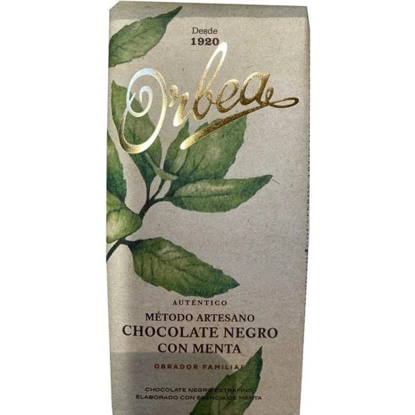 Chocolate negro con menta ORBEA, tableta 125 g - 0.13 kg - Imagen del producto en Findit