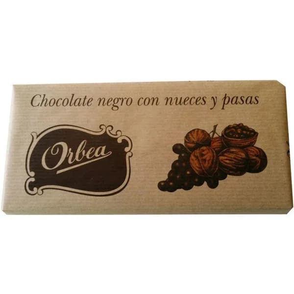 Chocolate negro con nueces-pasas ORBEA, tableta 125 g - 0.13 kg - Imagen del producto en Findit