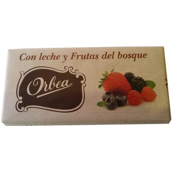 Chocolate con leche-frutas del bosque ORBEA, tableta 125 g - 0.13 kg - Imagen del producto en Findit