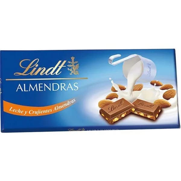 Chocolate con leche-almendras LINDT, tableta 100 g - 0.1 kg - Imagen del producto en Findit