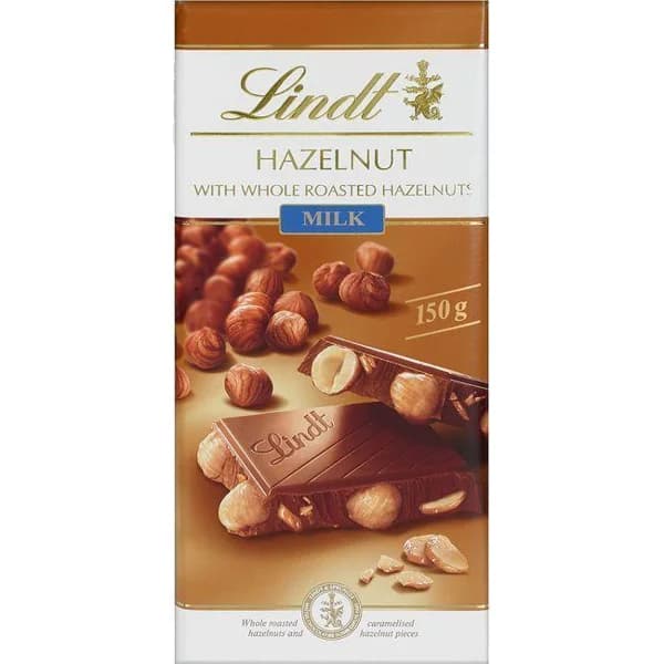 Chocolate Les grandes de leche-avellana LINDT, tableta 150 g - 0.15 kg - Imagen del producto en Findit