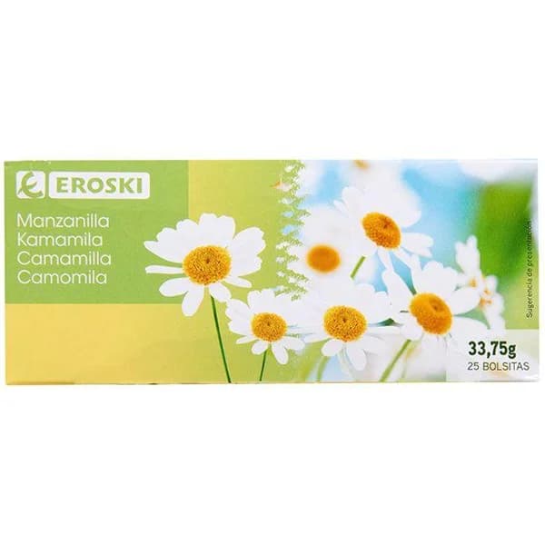 Manzanilla EROSKI, caja 25 sobres - 25 ud - Imagen del producto en Findit
