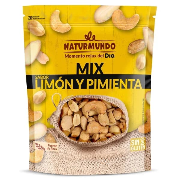 Mix de frutos secos sabor limón y pimienta Naturmundo de Dia bolsa 185 g - 0.19 kg - Imagen del producto en Findit