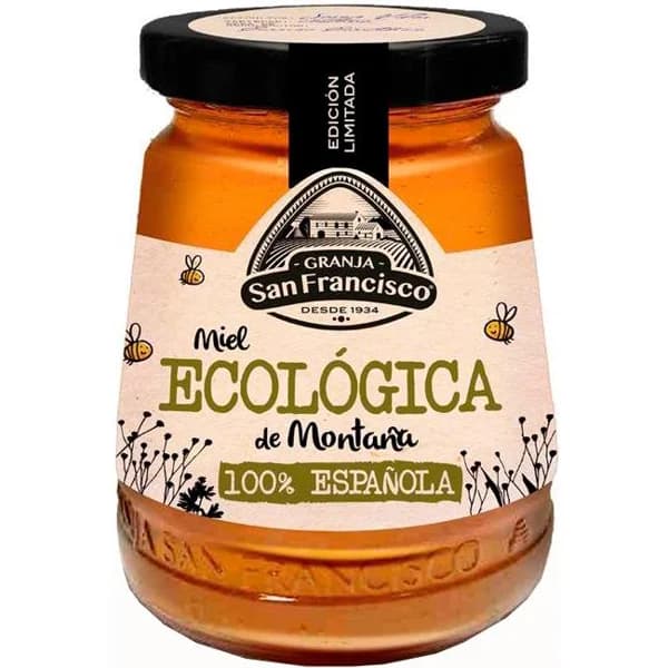 Miel ecológica de montaña GRANJA SAN FRANCISCO, frasco 250 g - 0.25 kg - Imagen del producto en Findit