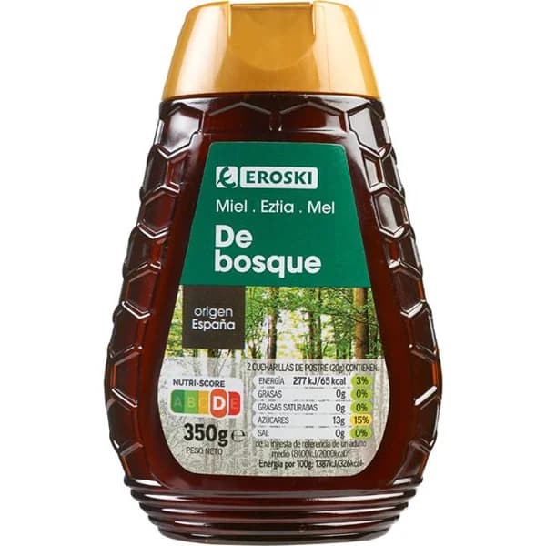 Miel del bosque EROSKI, dosificador 350 g - 0.35 kg - Imagen del producto en Findit