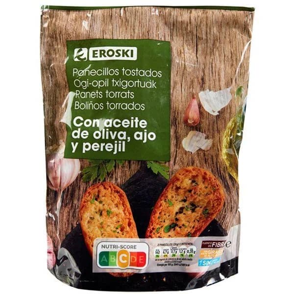 Panecillos con ajo EROSKI, paquete 160 g - 0.16 kg - Imagen del producto en Findit