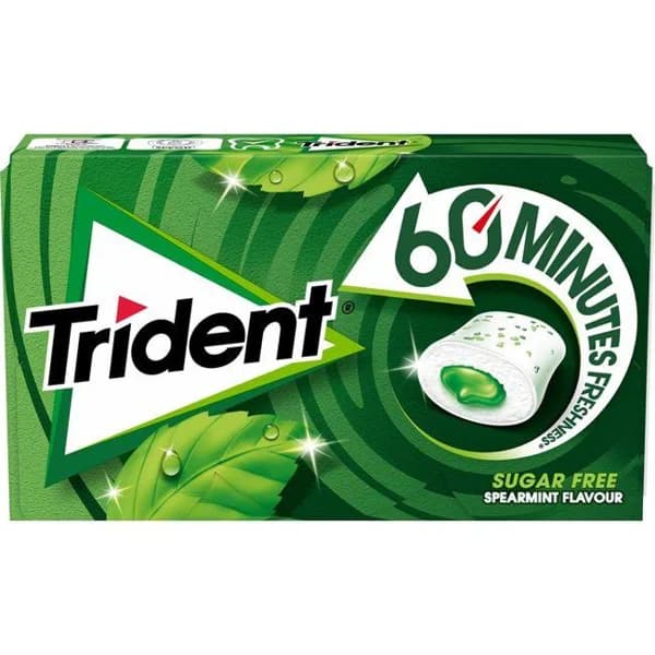 Chicle de hierbabuena 60 minutos Lc TRIDENT, paquete 22 g - 1 ud - Imagen del producto en Findit