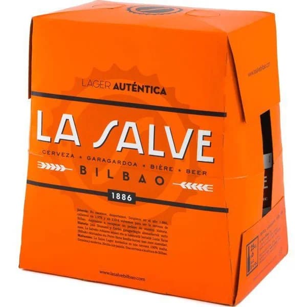 Cerveza Lager Auténtica LA SALVE Bilbao, pack botellín 6x25 cl - 1.5 l - Imagen del producto en Findit