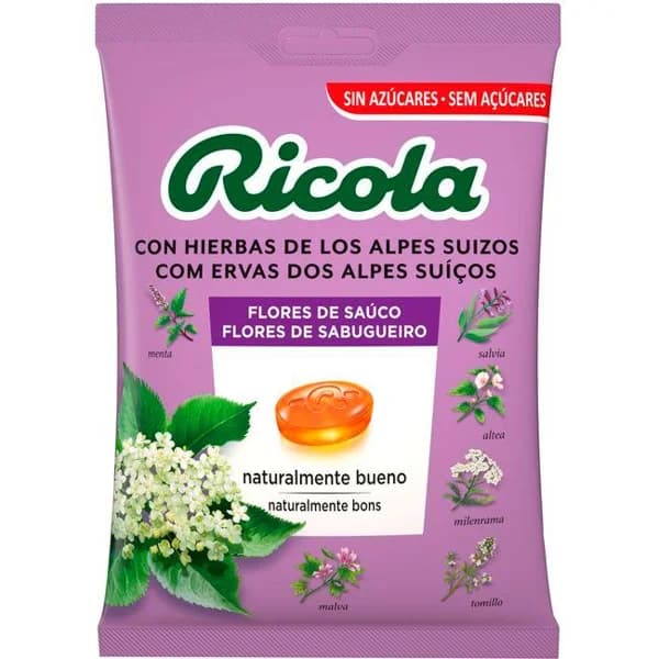 Caramelos flor de sacudo sin azúcar RICOLA, bolsa 70 g - 1 ud - Imagen del producto en Findit