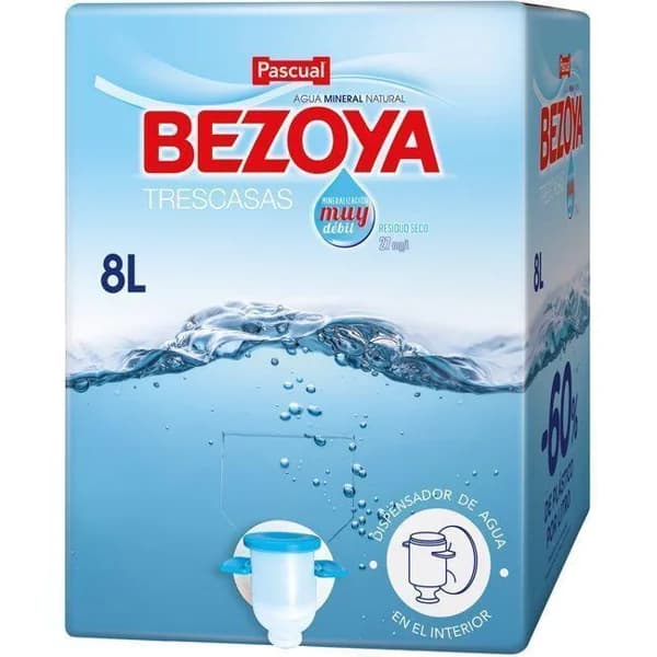 Agua mineral natural BEZOYA, ecobox 8 litros - 8 l - Imagen del producto en Findit