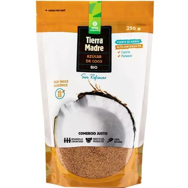 Azúcar de coco bio INTERMON OXFAM, doypack 250 g - 1 ud - Imagen del producto en Findit
