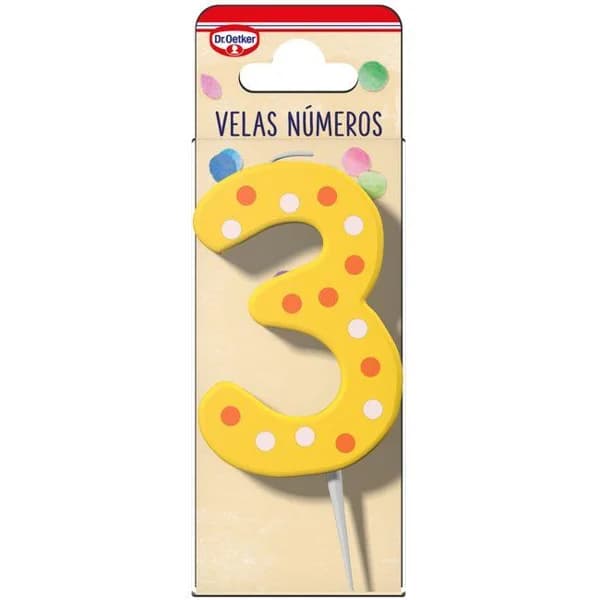 Vela Nº 3 DR. OETKER, pack 1 ud - 1 ud - Imagen del producto en Findit