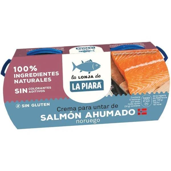 Paté de salmón LA PIARA, pack 2x77 g - 1 ud - Imagen del producto en Findit
