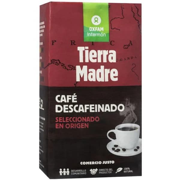 Café natural descafeinado OXFAM INTERMON, paquete 250 g - 0.25 kg - Imagen del producto en Findit