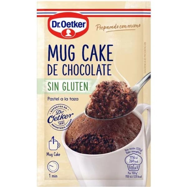 Mug cake de chocolate sin gluten DR. OETKER, caja 60 g - 1 ud - Imagen del producto en Findit