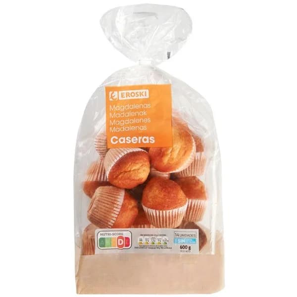 Magdalena casera EROSKI, bolsa 600 g - 0.6 kg - Imagen del producto en Findit