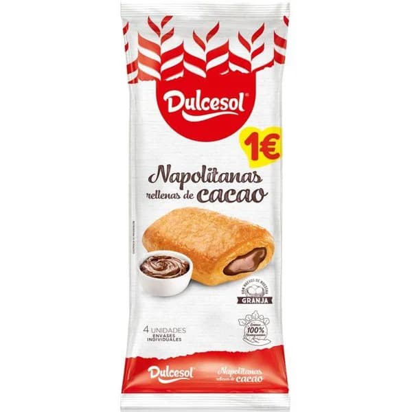 Napolitanas de cacao DULCESOL, paquete 160 g - 0.16 kg - Imagen del producto en Findit