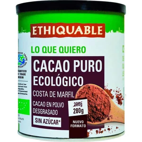Cacao puro ecológico sin azúcar ETHIQUABLE, lata 280 g - 0.28 kg - Imagen del producto en Findit
