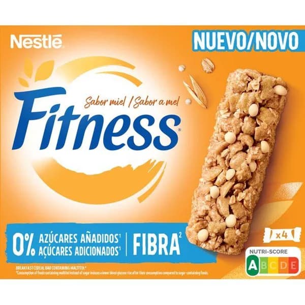 Barritas 0% azúcares fibra y miel NESTLÉ FITNESS, pack 4x20 g - 0.08 kg - Imagen del producto en Findit