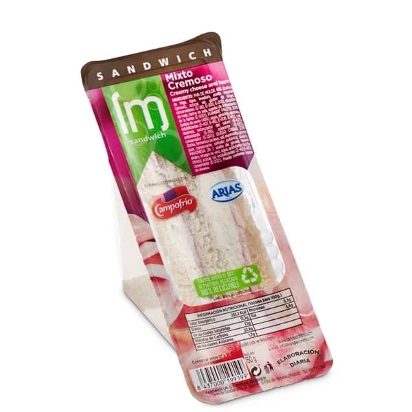 Sándwich mixto cremoso bandeja 150 g - 0.15 ud - Imagen del producto en Findit