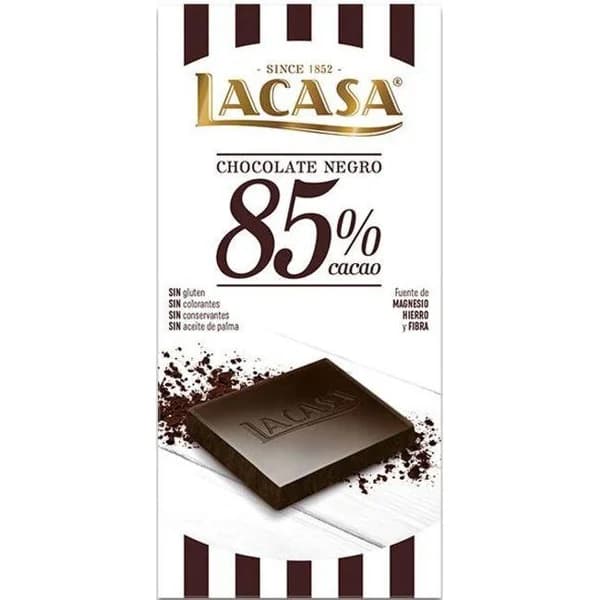Chocolate 85% cacao LACASA, tableta 100 g - 0.1 kg - Imagen del producto en Findit