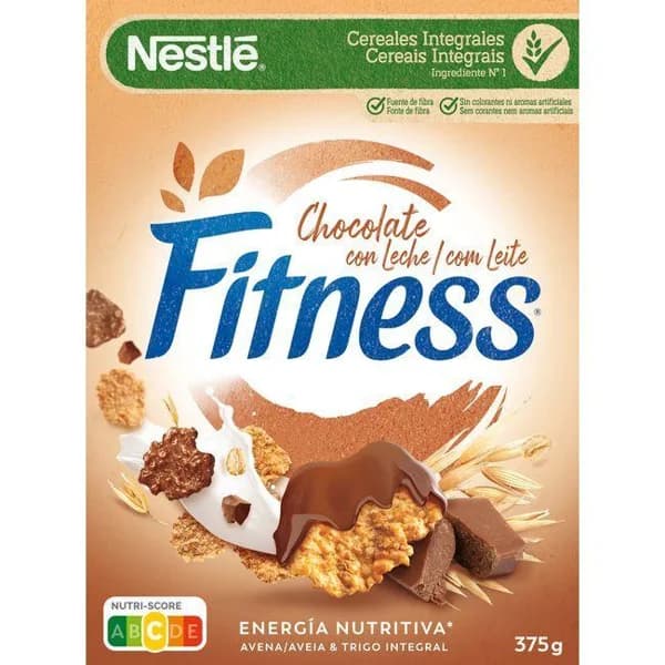 Cereal de chocolate con leche NESTLÉ FITNESS, caja 375 g - 0.38 kg - Imagen del producto en Findit
