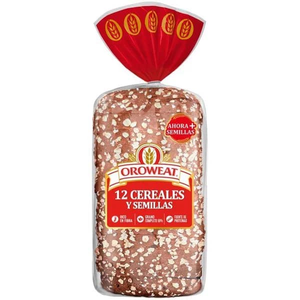 Pan de molde 12 cereales y semillas OROWEAT, paquete 550 g - 0.55 kg - Imagen del producto en Findit