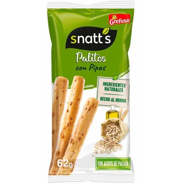 Palitos de cereales con pipas SNATT`S, bolsa 62 g - 0.06 kg - Imagen del producto en Findit