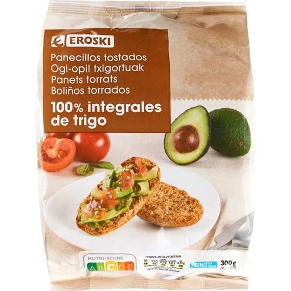 Panecillos integrales EROSKI, bolsa 300 g - 0.3 kg - Imagen del producto en Findit