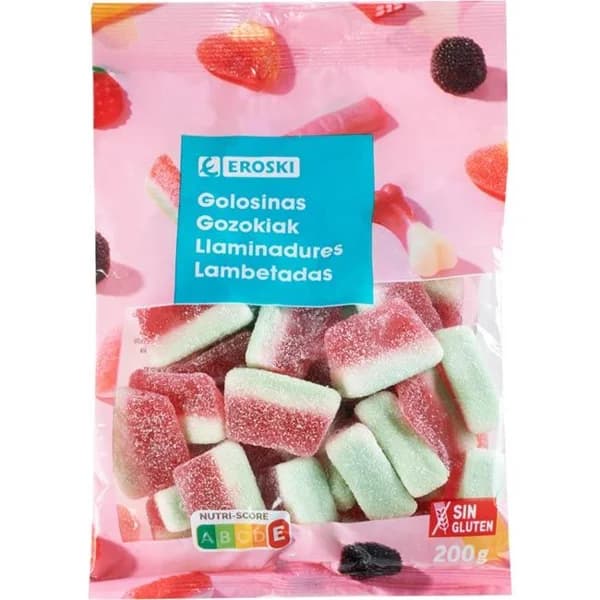 Golosinas tajada de sandía EROSKI, bolsa 200 g - 1 ud - Imagen del producto en Findit
