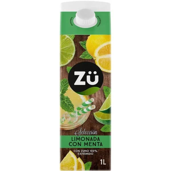 Limonada con lima y un toque de menta ZÜ, brik 1 litro - 1 ud - Imagen del producto en Findit