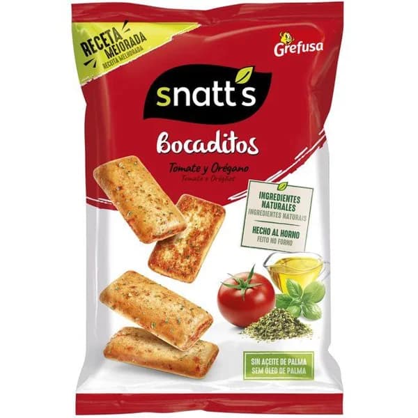 Bocaditos de tomate y orégano SNATT¿S, bolsa 110 g - 0.11 kg - Imagen del producto en Findit