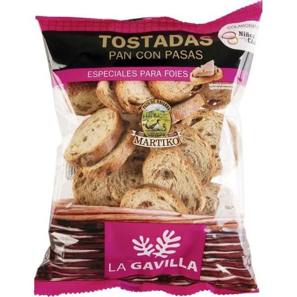 Pan tostado con pasas LA GAVILLA, bolsa 100 g - 0.1 kg - Imagen del producto en Findit