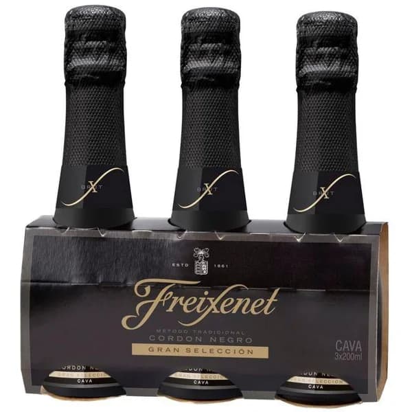 Cava FREIXENET Cordón Negro, pack 3x20 cl - 0.6 l - Imagen del producto en Findit