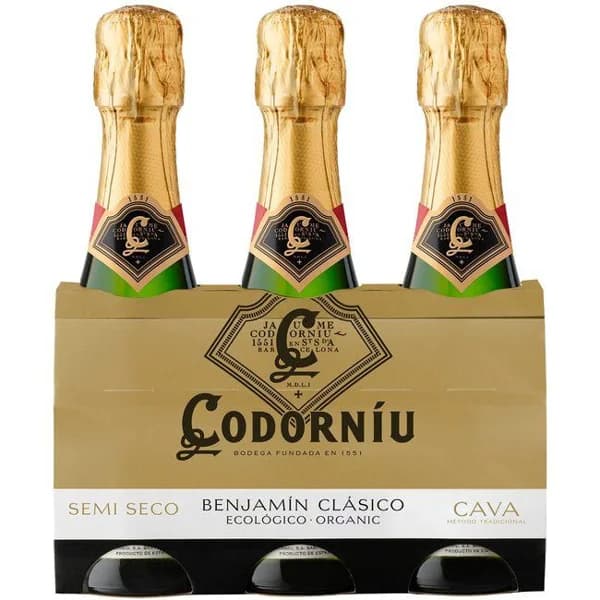 Cava benjamin Semi-seco CODORNIU, pack 3x20 cl - 0.6 l - Imagen del producto en Findit