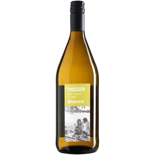 Vino Blanco de mesa EROSKI, botella 1 litro - 1 l - Imagen del producto en Findit