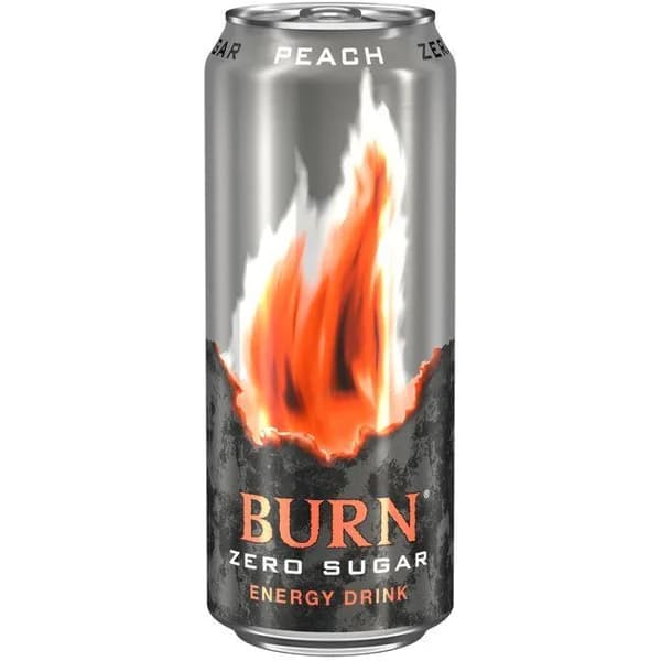 Bebida energética sabor melocotón BURN, lata 50 cl - 0.5 l - Imagen del producto en Findit