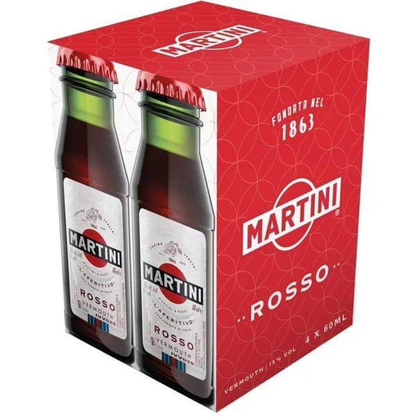 Vermouth Rosso MARTINI, pack 4x6 cl - 0.24 l - Imagen del producto en Findit