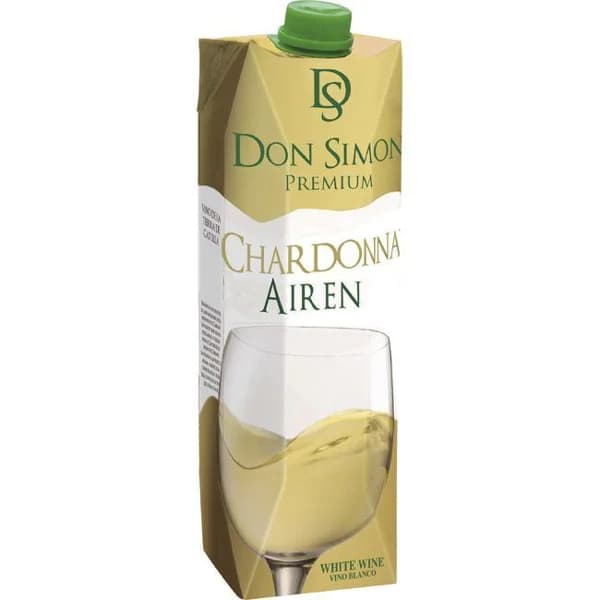 Vino Blanco de mesa Chardonnay-Airén DON SIMON, brik 1 litro - 1 l - Imagen del producto en Findit
