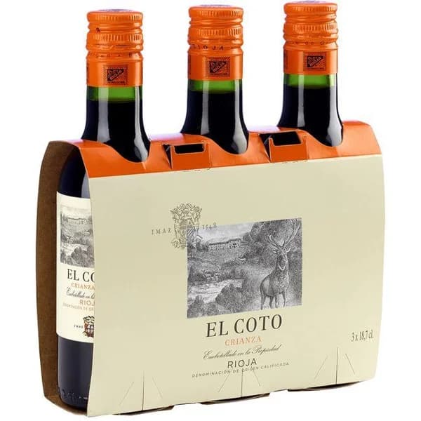 Vino Tinto Crianza D.O. Rioja EL COTO, pack 3x18,7 cl - 0.56 l - Imagen del producto en Findit