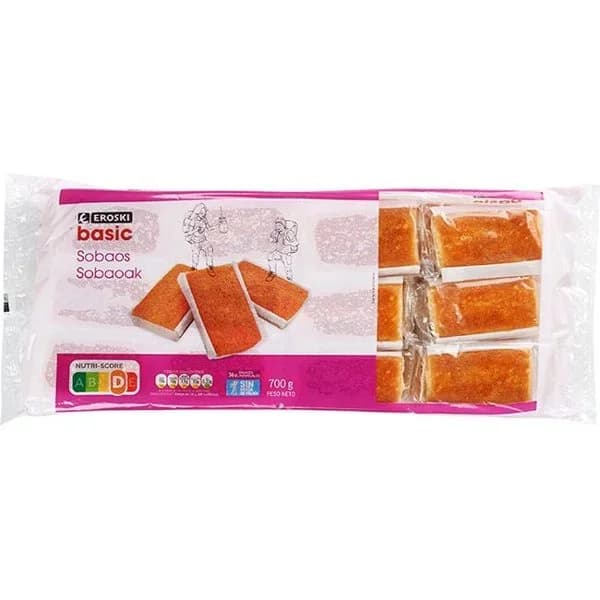 Sobao pequeño EROSKI basic, 36 unid., paquete 700 g - 0.7 kg - Imagen del producto en Findit