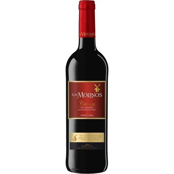 Vino Tinto Crianza Valdepeñas LOS MOLINOS, botella 75 cl - 0.75 l - Imagen del producto en Findit