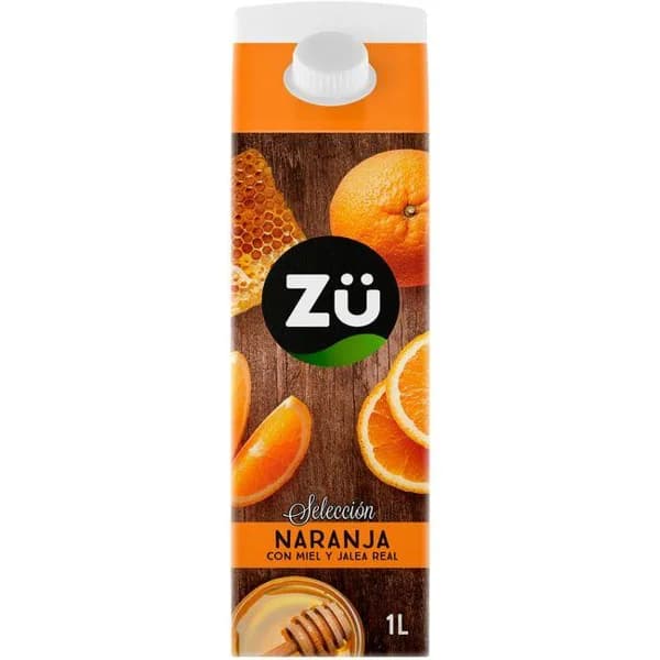 Zumo de naranja exprimida con miel y jalea real ZÜ, brik 1 litro - 1 ud - Imagen del producto en Findit