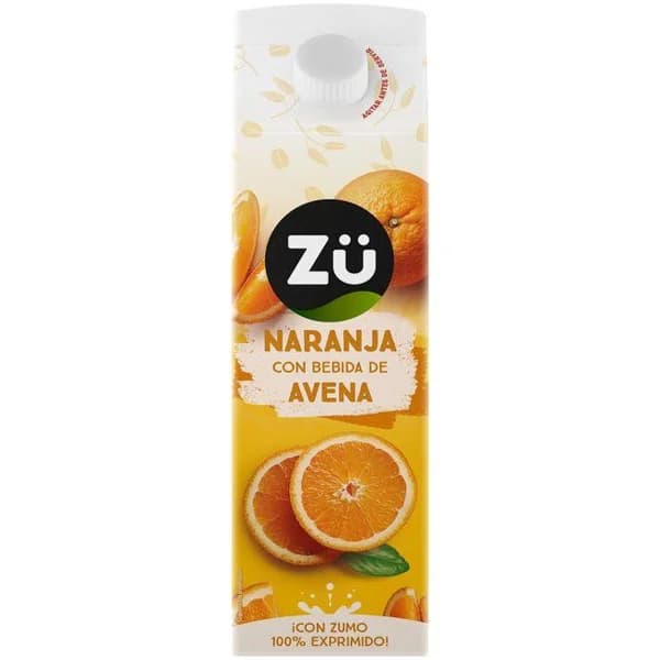Bebida de zumo exprimido de naranja con avena ZÜ, brik 1 litro - 1 ud - Imagen del producto en Findit