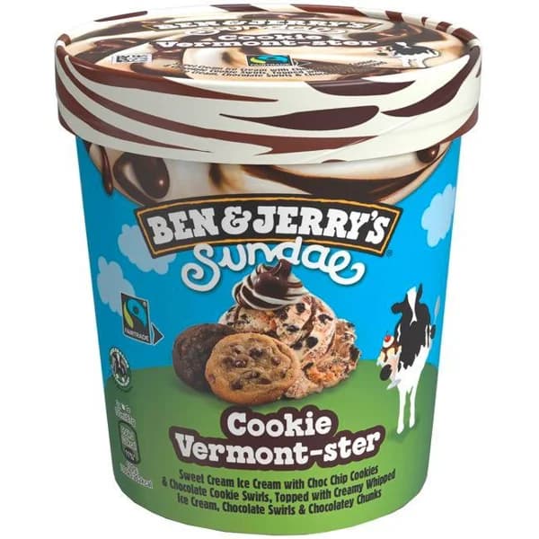 Helado cookie vermont-ster BEN&JERRY'S, tarrina 291 g - 0.29 kg - Imagen del producto en Findit