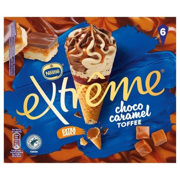 Helado caramel choco toffee EXTREME, 6 uds, caja 426 g - 0.43 kg - Imagen del producto en Findit